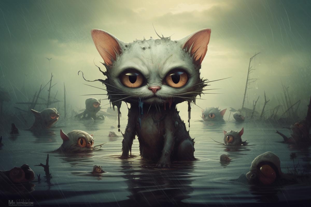 Zombie cat surrealism