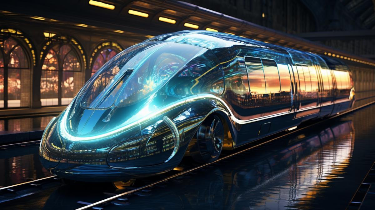 futuristic magnet train