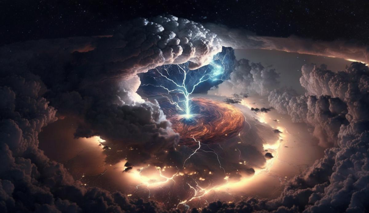 Thunderstorm, view from space.