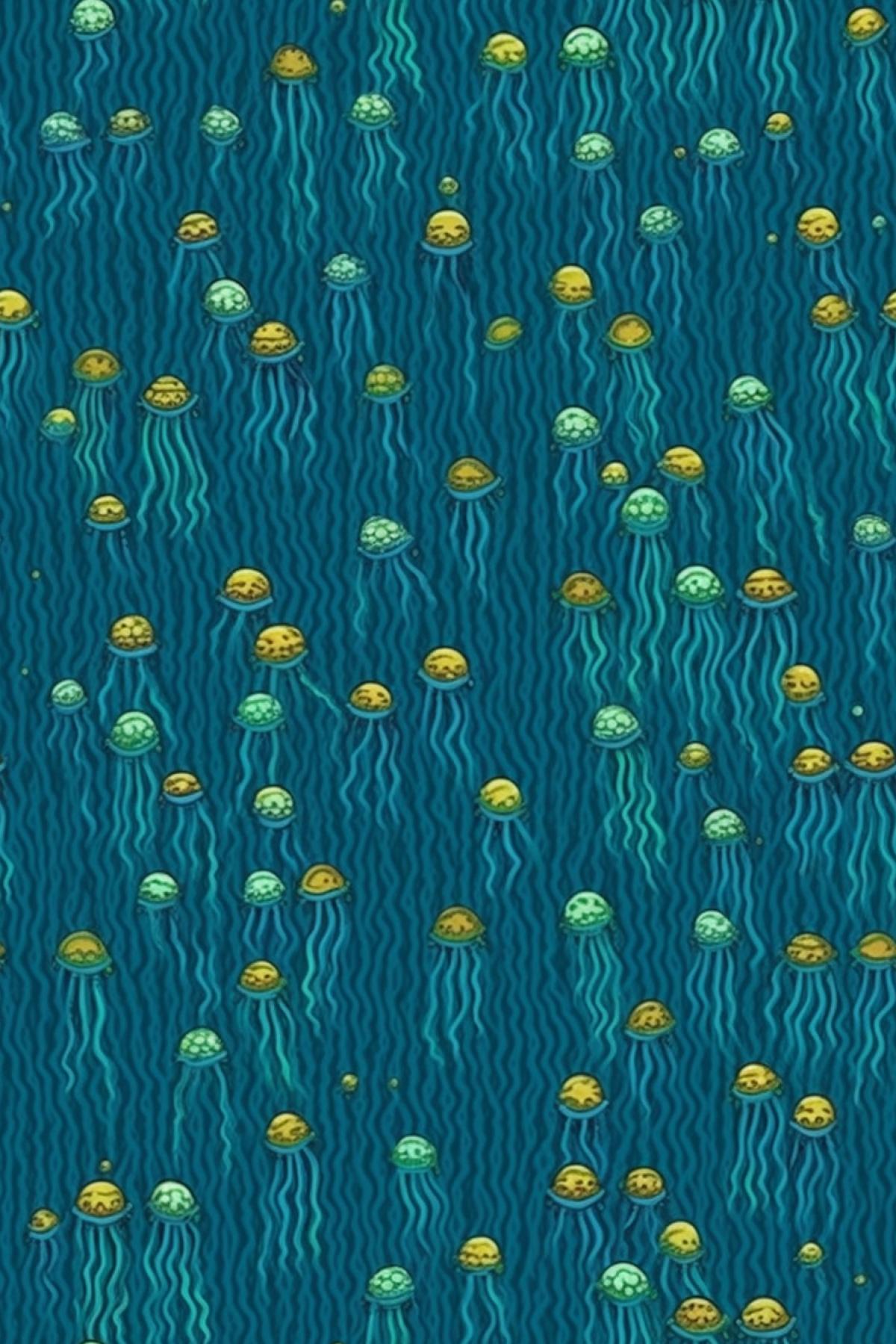 Little cute jellyfish in the sea
