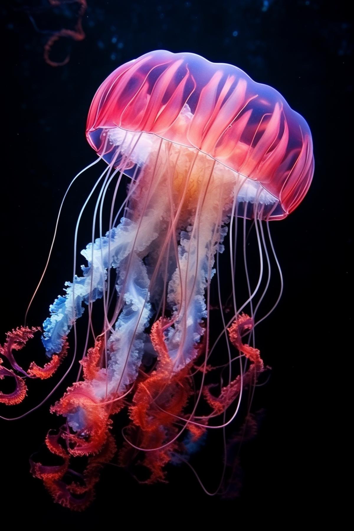 Stunning Photography of Olindias formosa, Jellyfish, Above and below waterline, beautiful