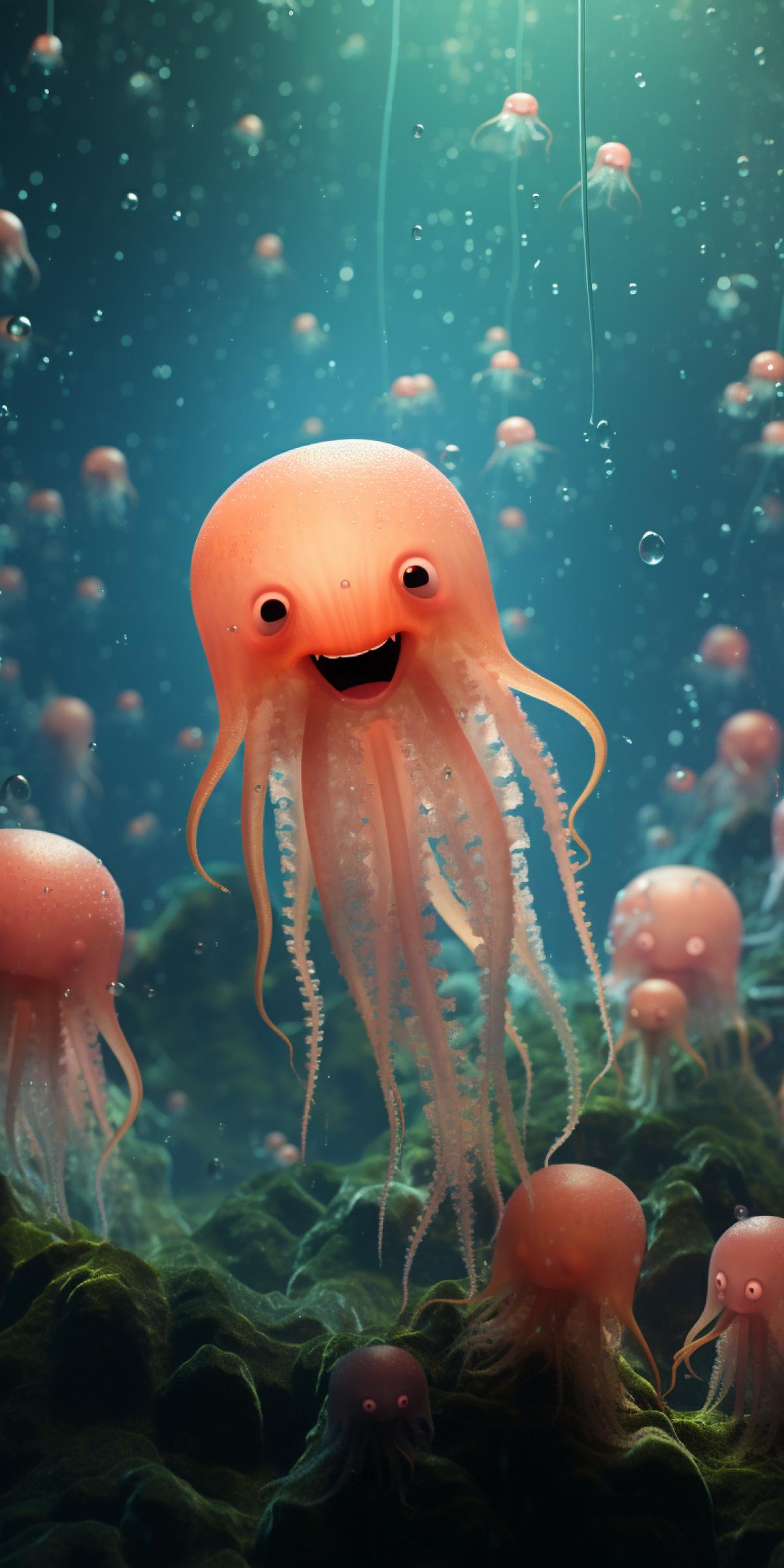 We are funny jellyfish, we look like watermelons