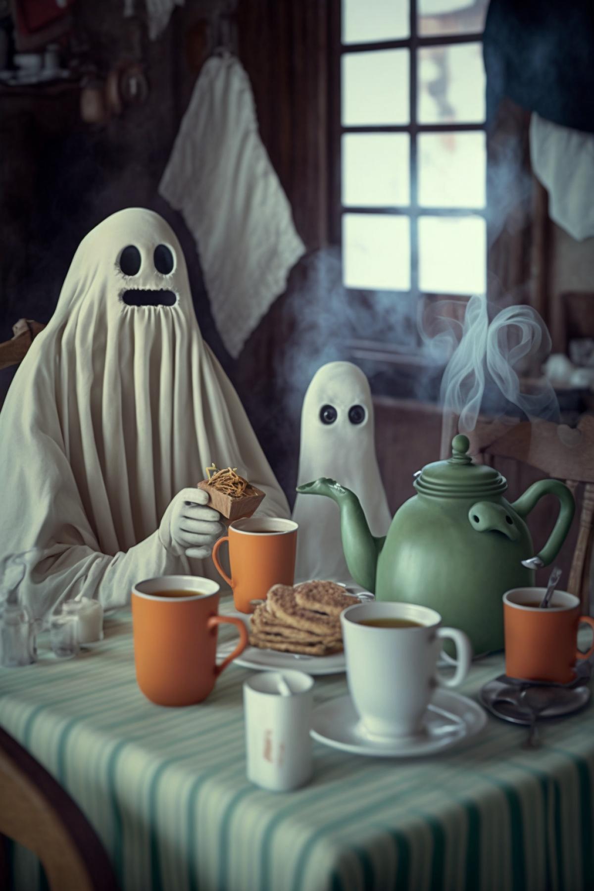Ghosts have a cozy breakfast