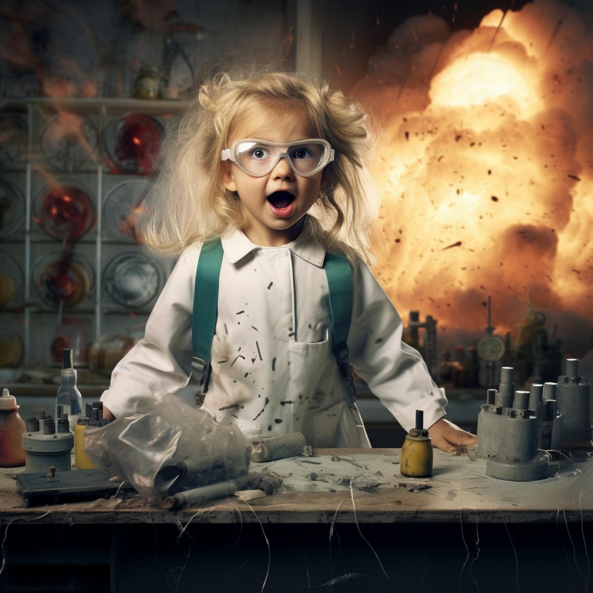 Crazy little girl scientist created a bomb