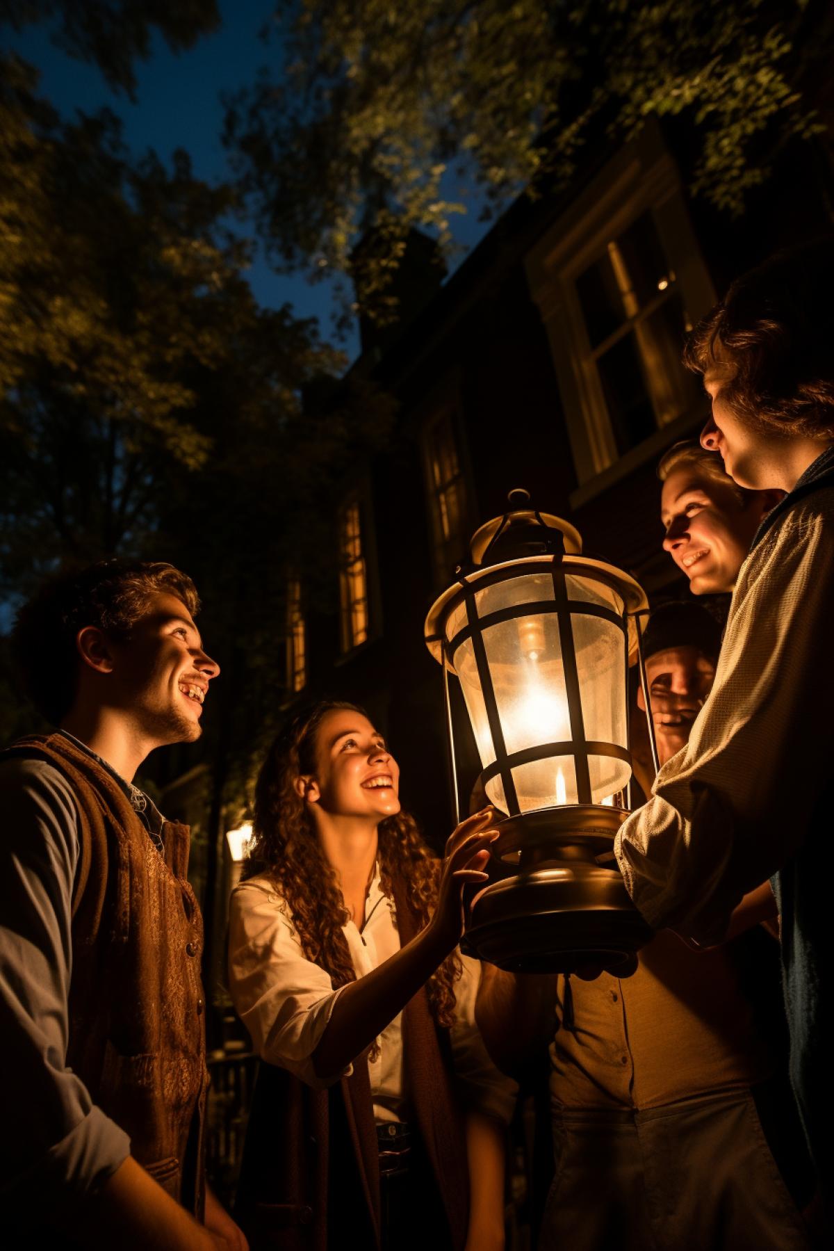 Old Town Adventure: A group of friends go on a night tour of the historic district, where each lantern hides its own history and secrets.