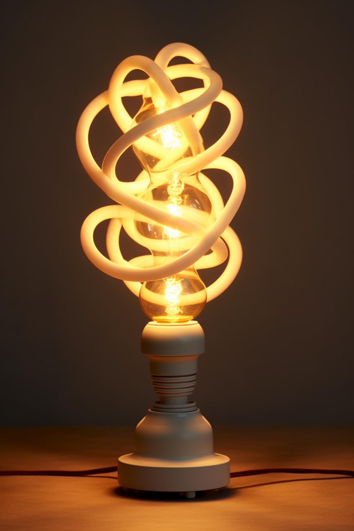 white light with a knot under the lamp, in the style of tinkercore, smooth curves, ferrania p30, human connection, wrapped, nostalgiacore, adafruit --no watermarks
