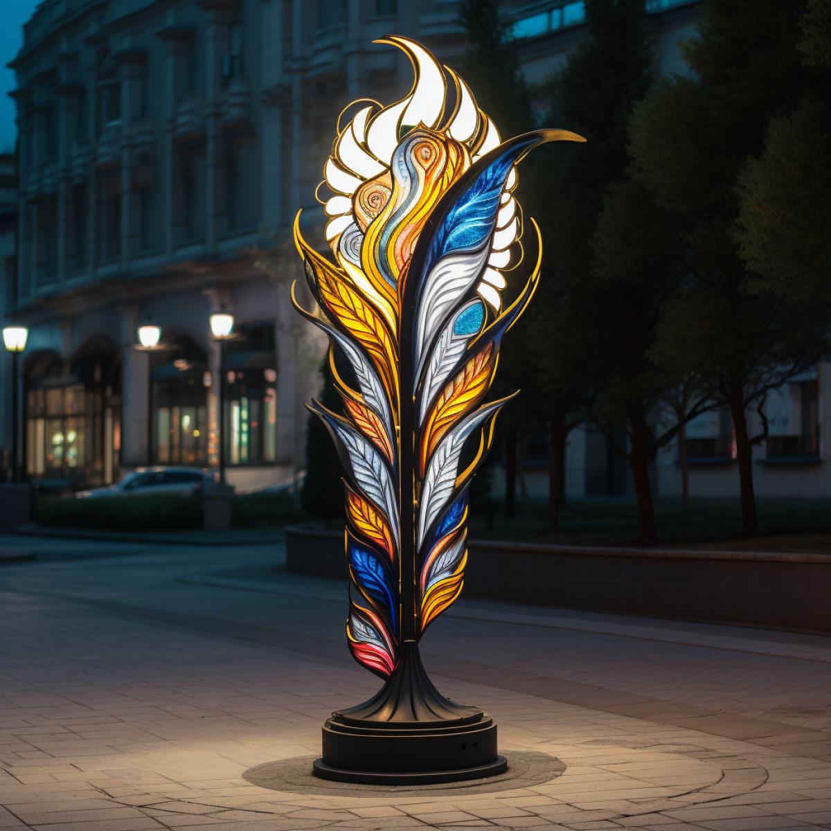 art deco plumage flashlightы , path of a street
