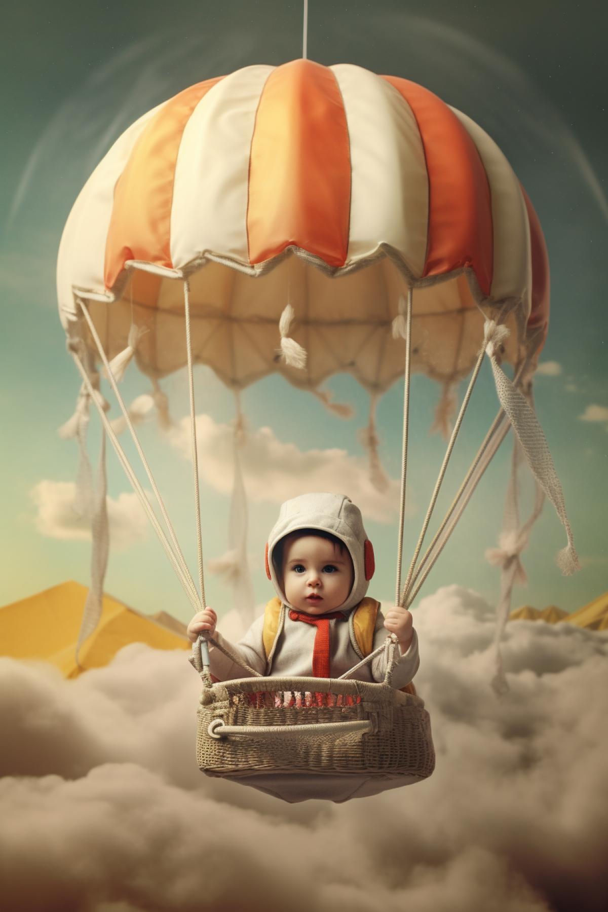 Baby on a parachute
