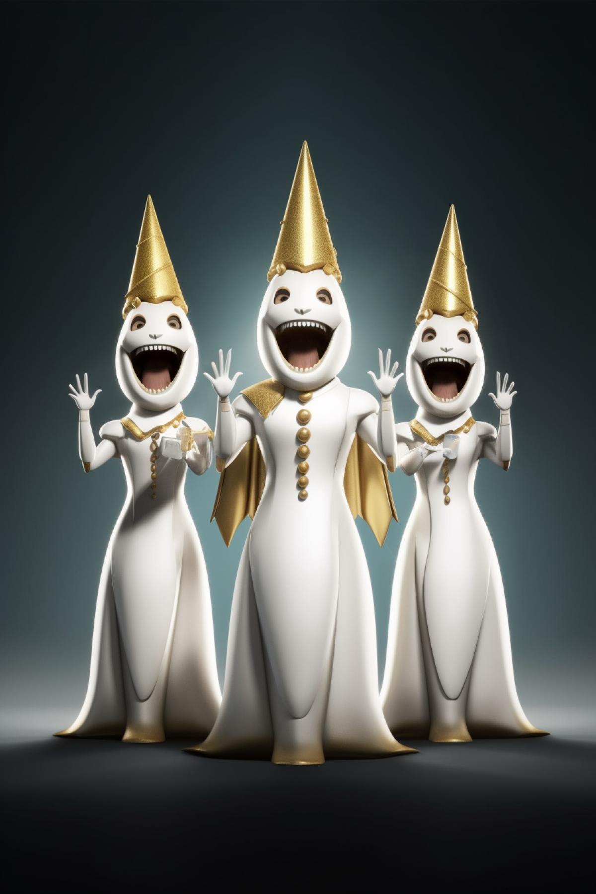 a studio photo of royal humanoid-shark family wearing golden crowns and white mantles, full length, hyperdetailed, hyperrealistic, cinematic, photorealistic photography, 8k