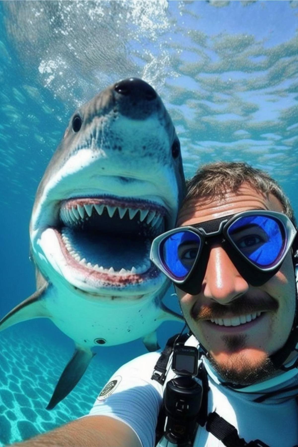 selfie with cute shark