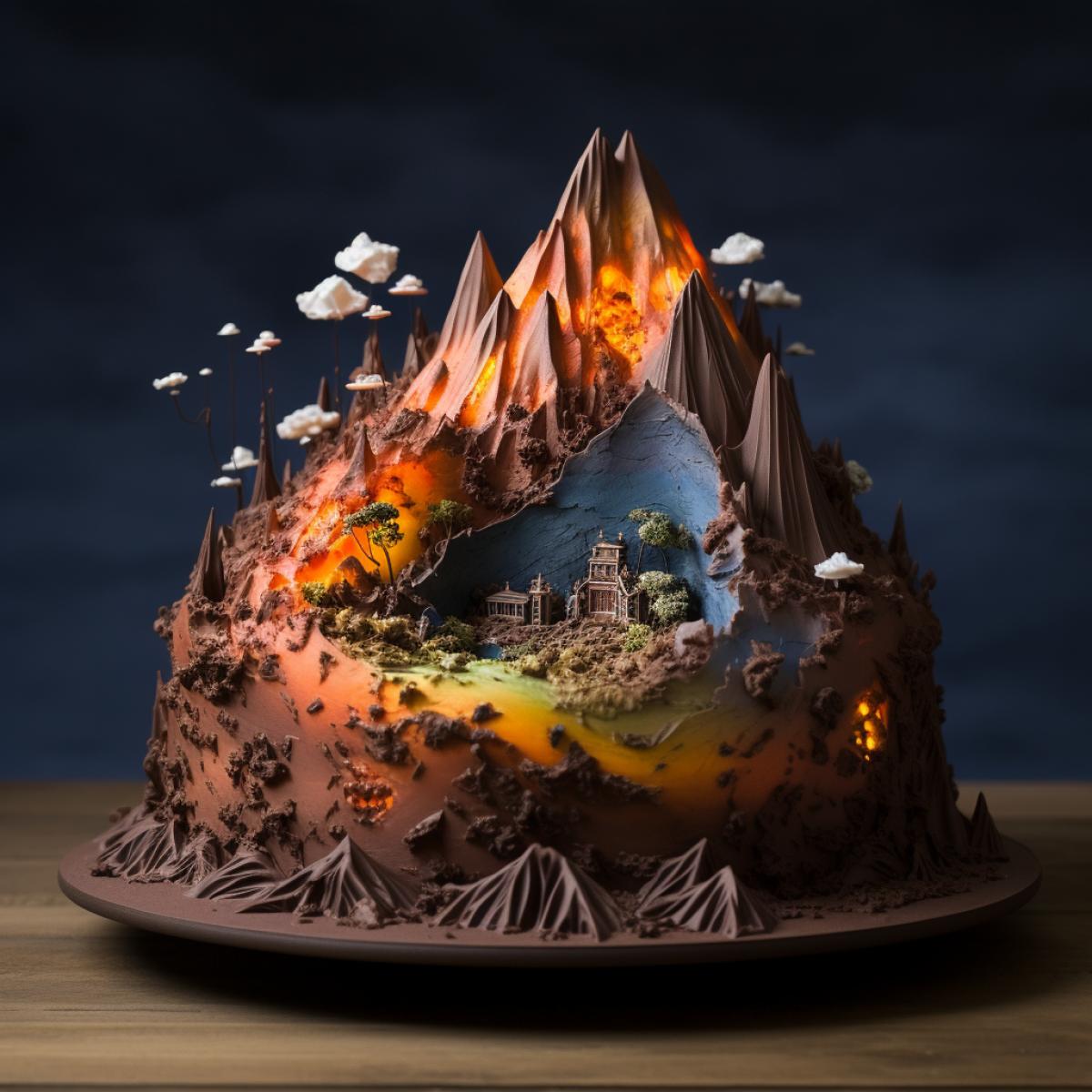 Exquisite Volcano Cake