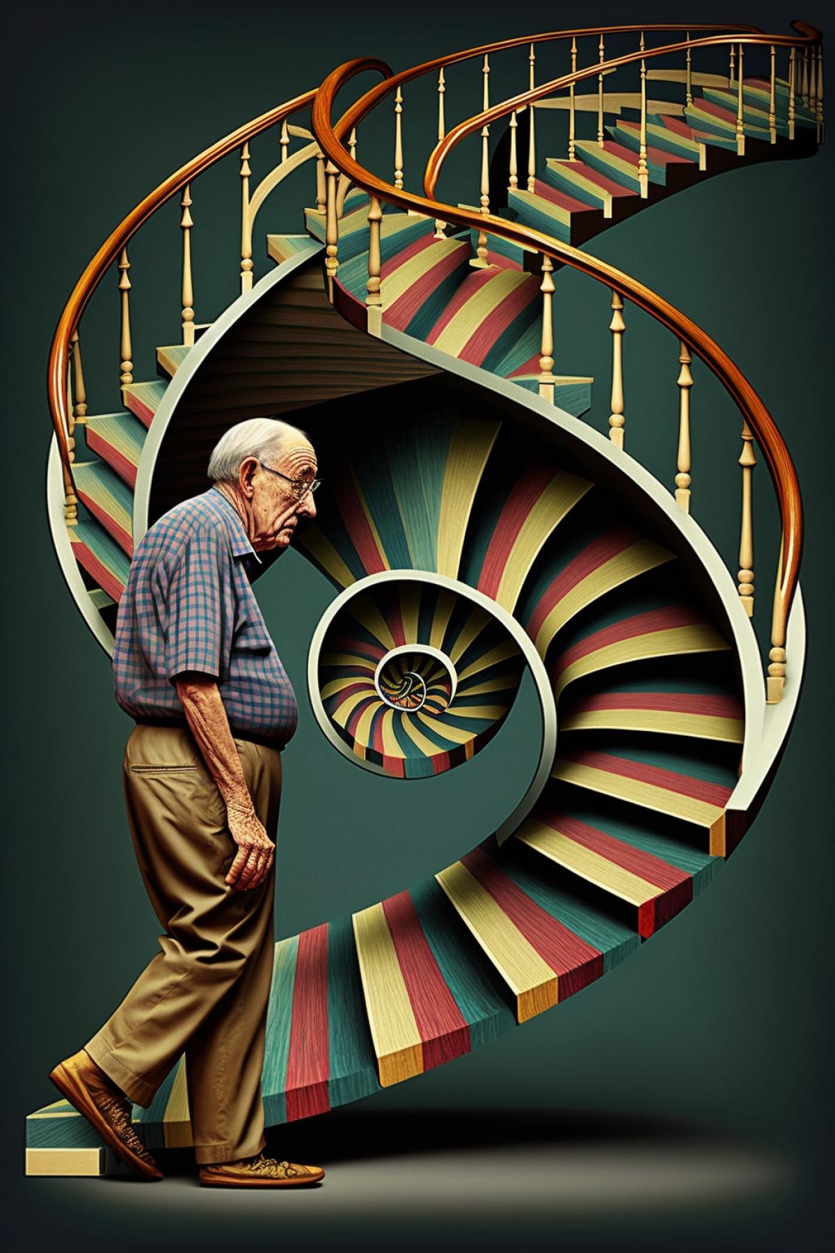 Hallucination steps, crazy steps for grandfathers