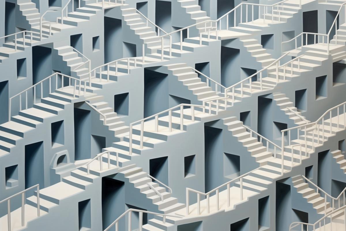 Endless staircase in Escher style, optical illusion