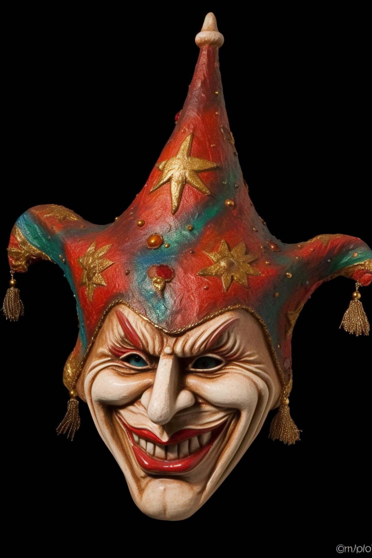 Stupid jester in a sinister mask