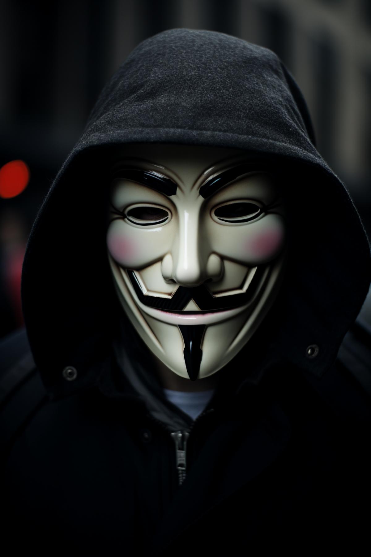 a guy in v for vendetta mask, a picture, close up, reddit, 🤡, anonymous, in a dark, revolutionary, topeng