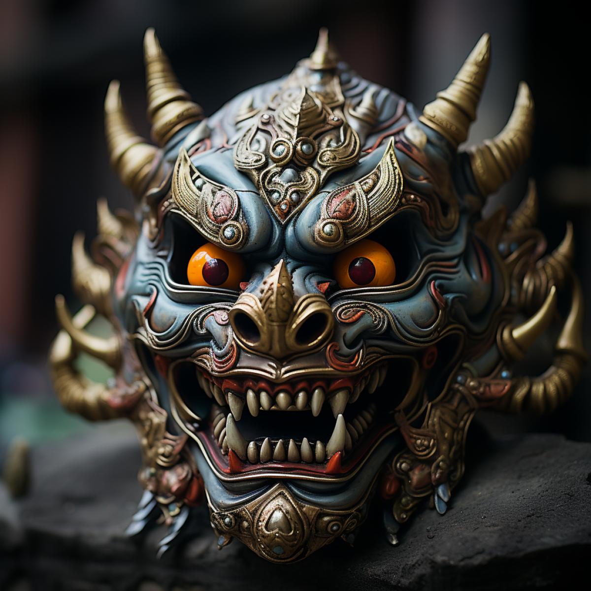 Indian ritual mask that wards off evil spirits