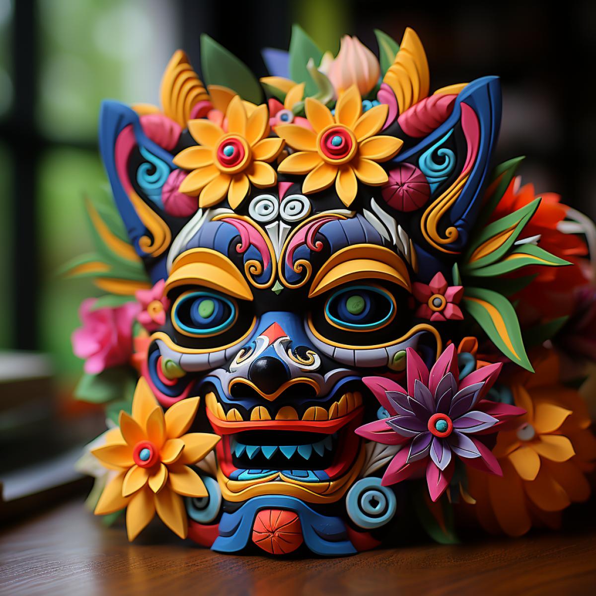 Indian ritual mask that wards off evil spirits