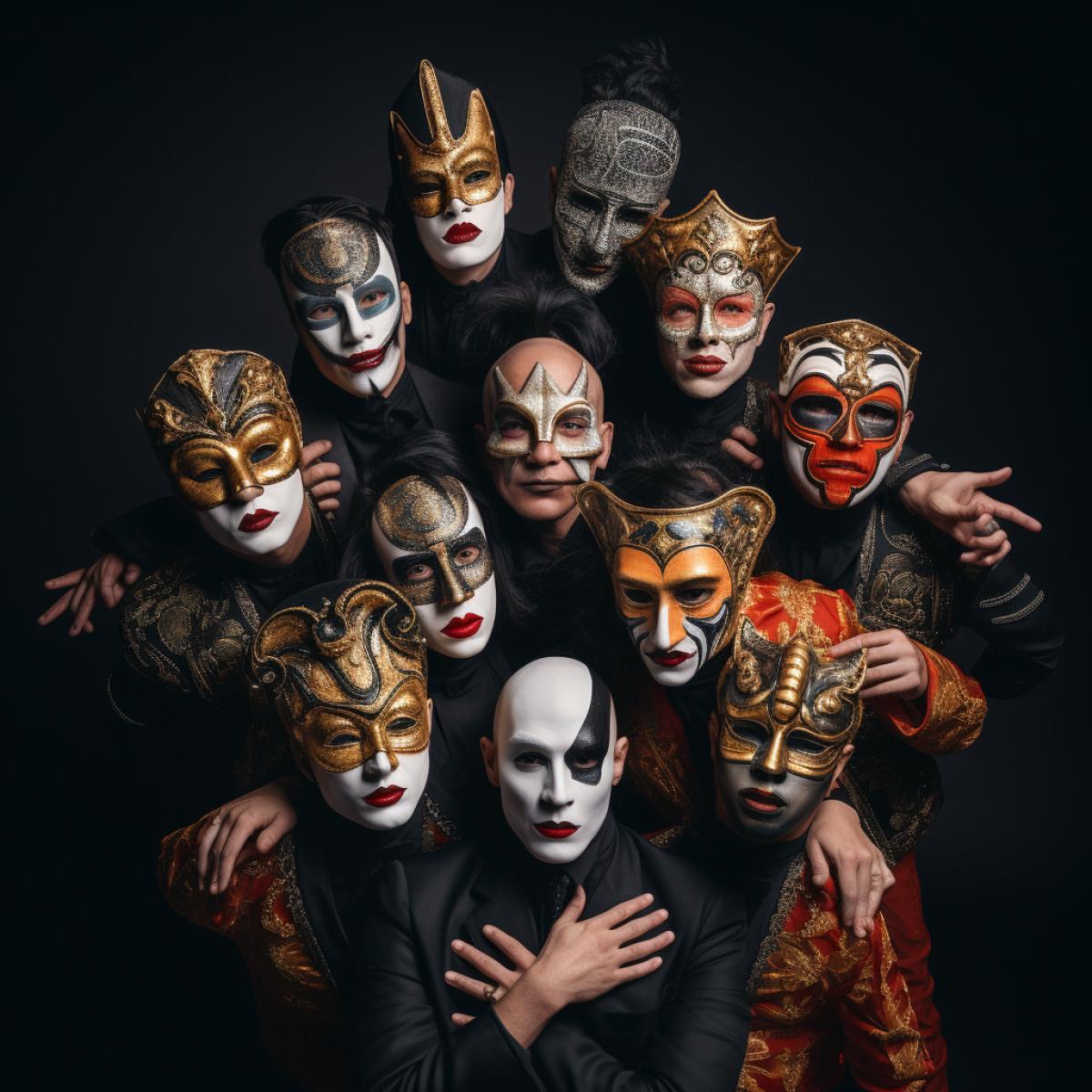 People in theatrical masks