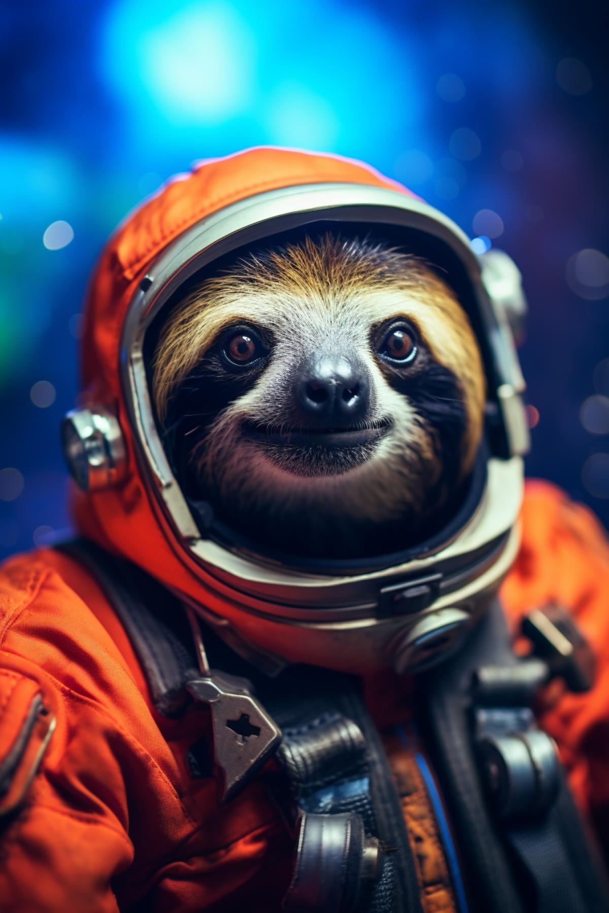 Gibbon Astronaut, Curious Explorer of Space, Playful Curiosity, Dreamy and Whimsical, Soft Diffused Lighting, Vibrant and Cosmic Colors, Striking Contrast, Precise Focus and Clarity, Shallow Depth of Field, Otherworldly Location, Nikon D850 with a Wide-angle Lens