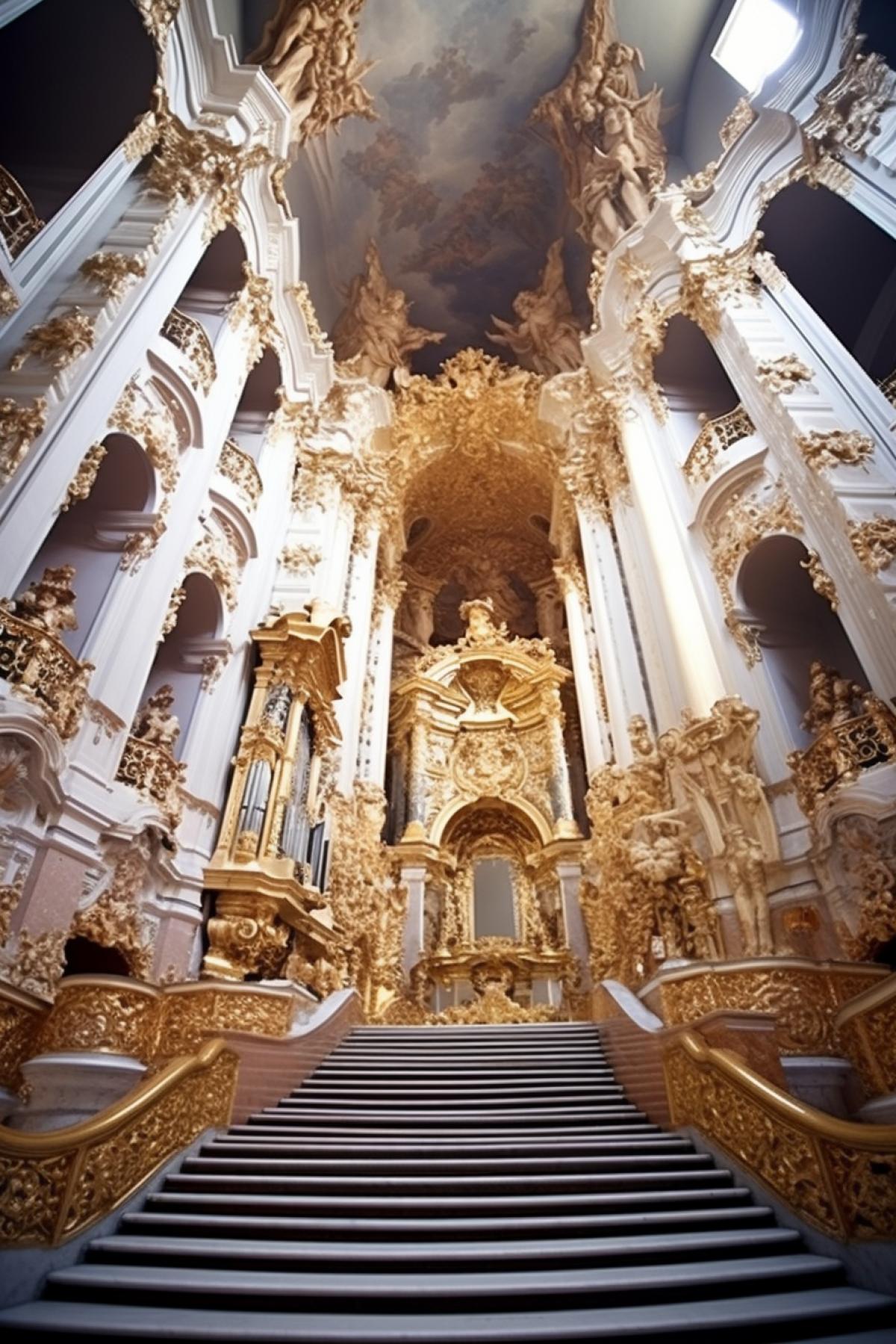 Temple of the god almighty baroque interior lite view fisheye lens awarded interior photo