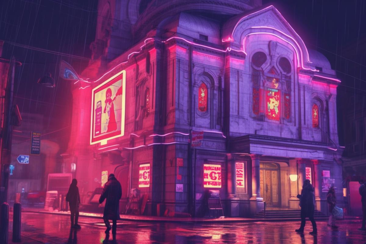 Orthodox church in cyberpunk style