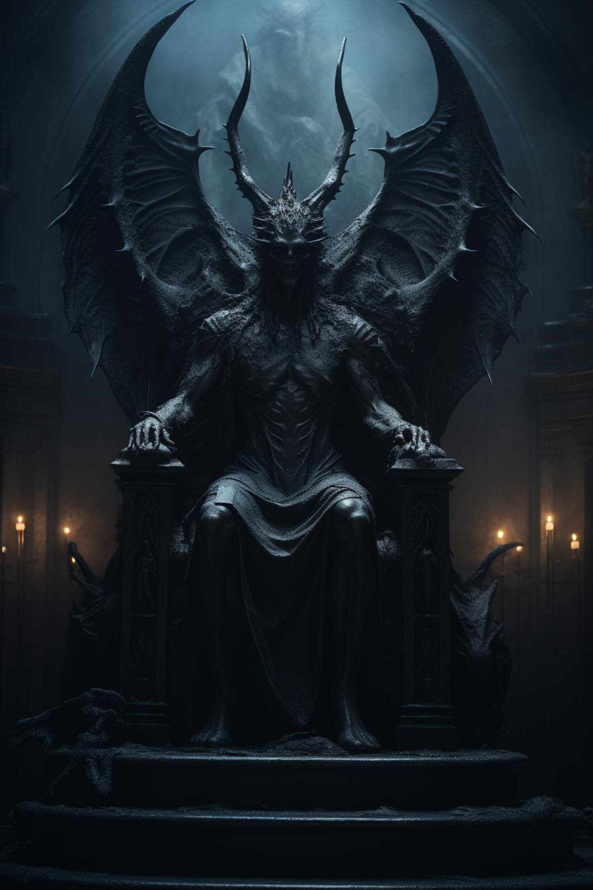 Satanic Temple, church of Lucifer, gothic, horror, unholy bible, photorealistic, atmospheric, aesthetic