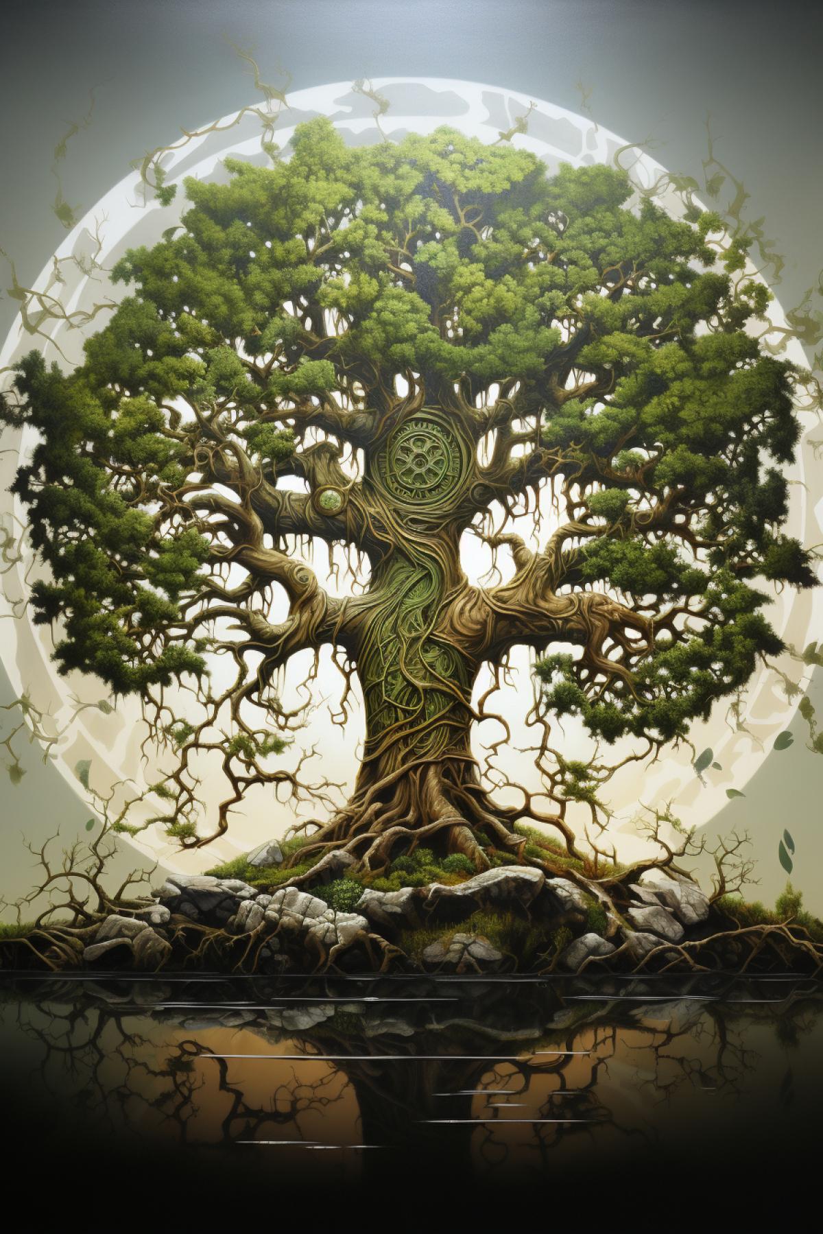 Mythical tree of life, photorealism