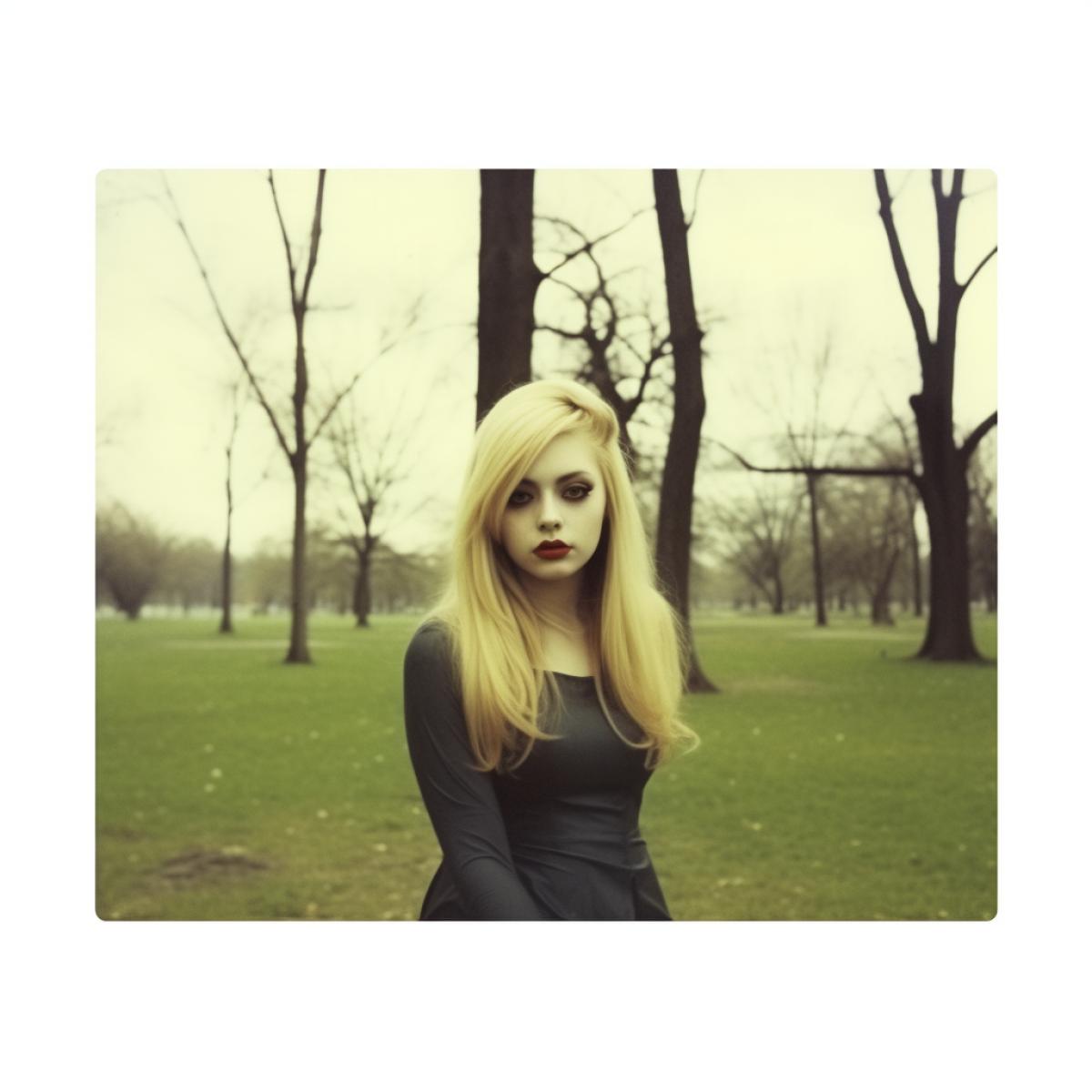 a beautiful blond girl 20 year old in the park, lomography style photo --no watermarks