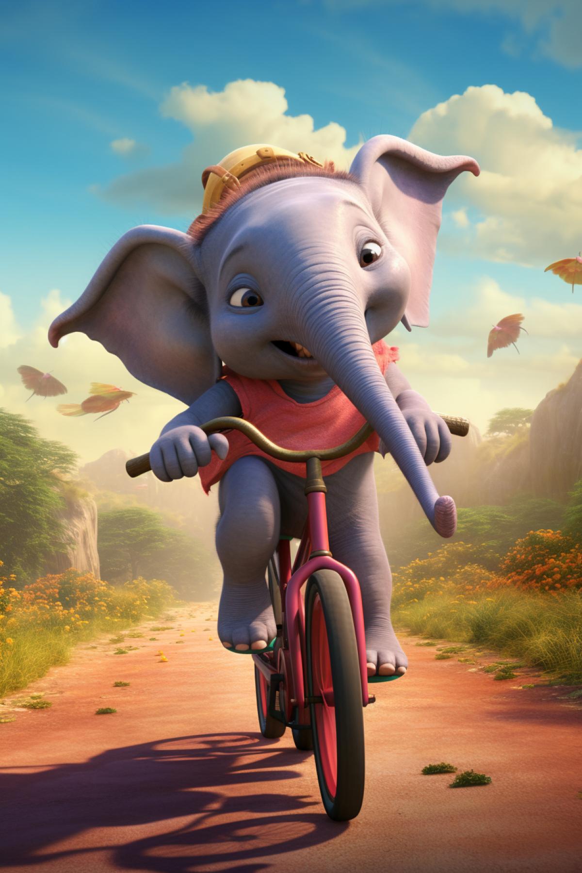 Disney Pixar adv elephants bicyclists