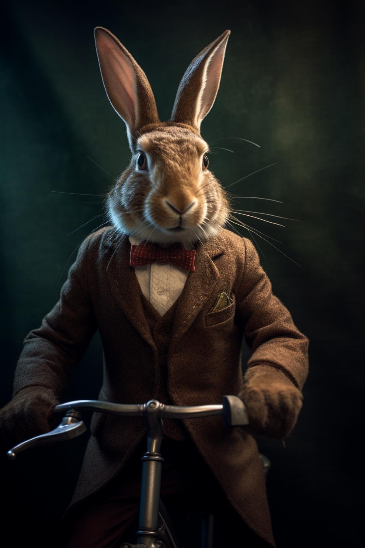 Hare on a bicycle