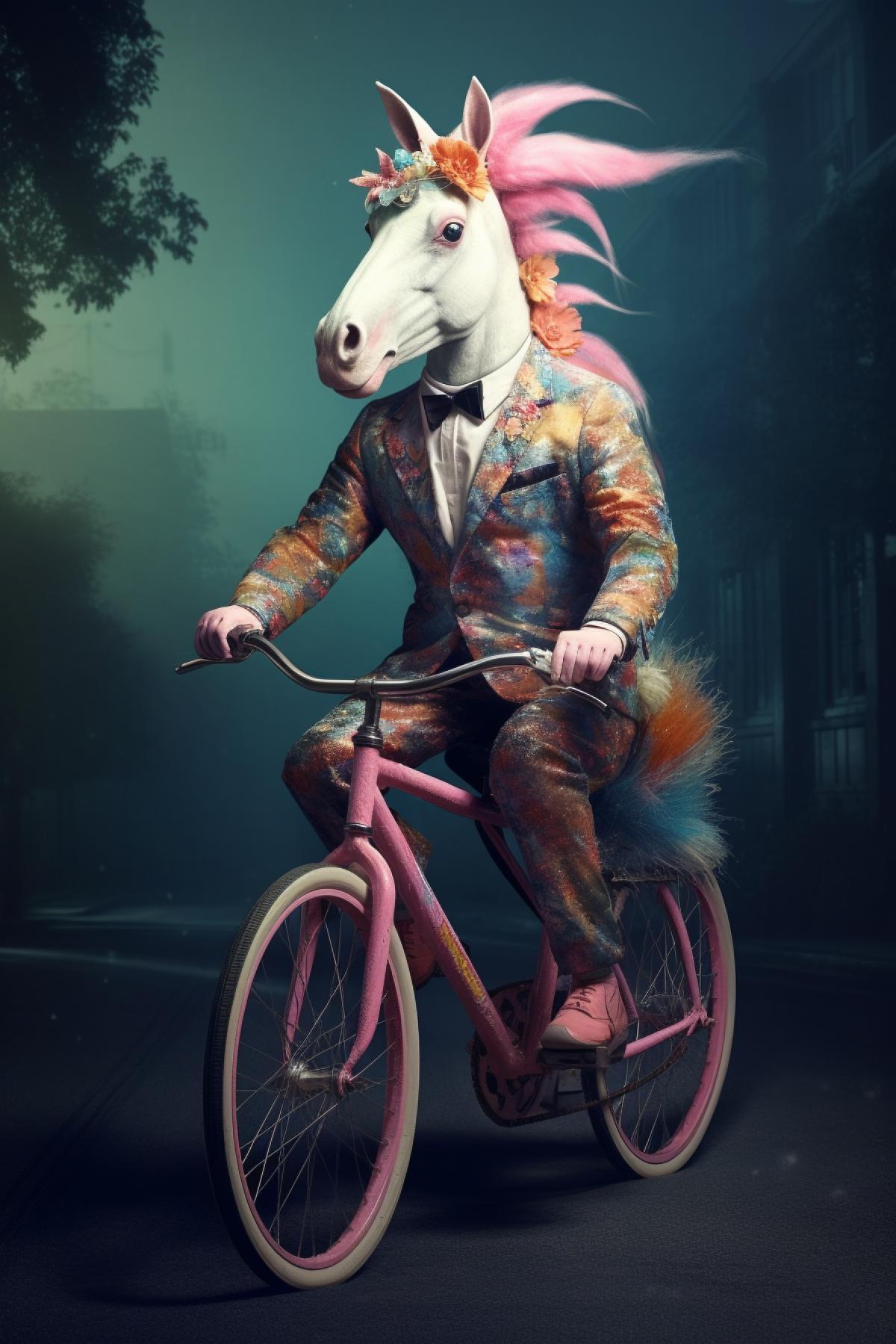 Unicorn on a bike