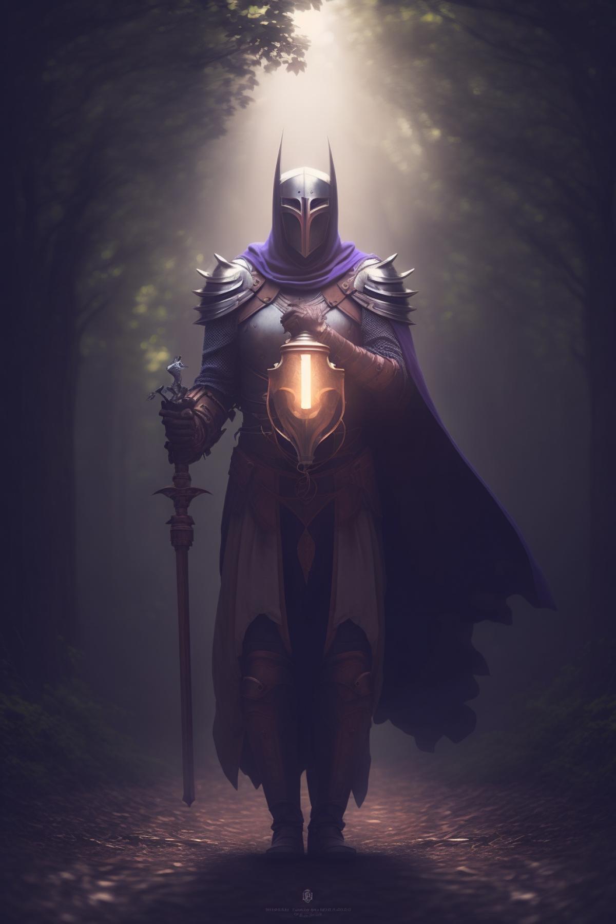knight in dark protector of women in light