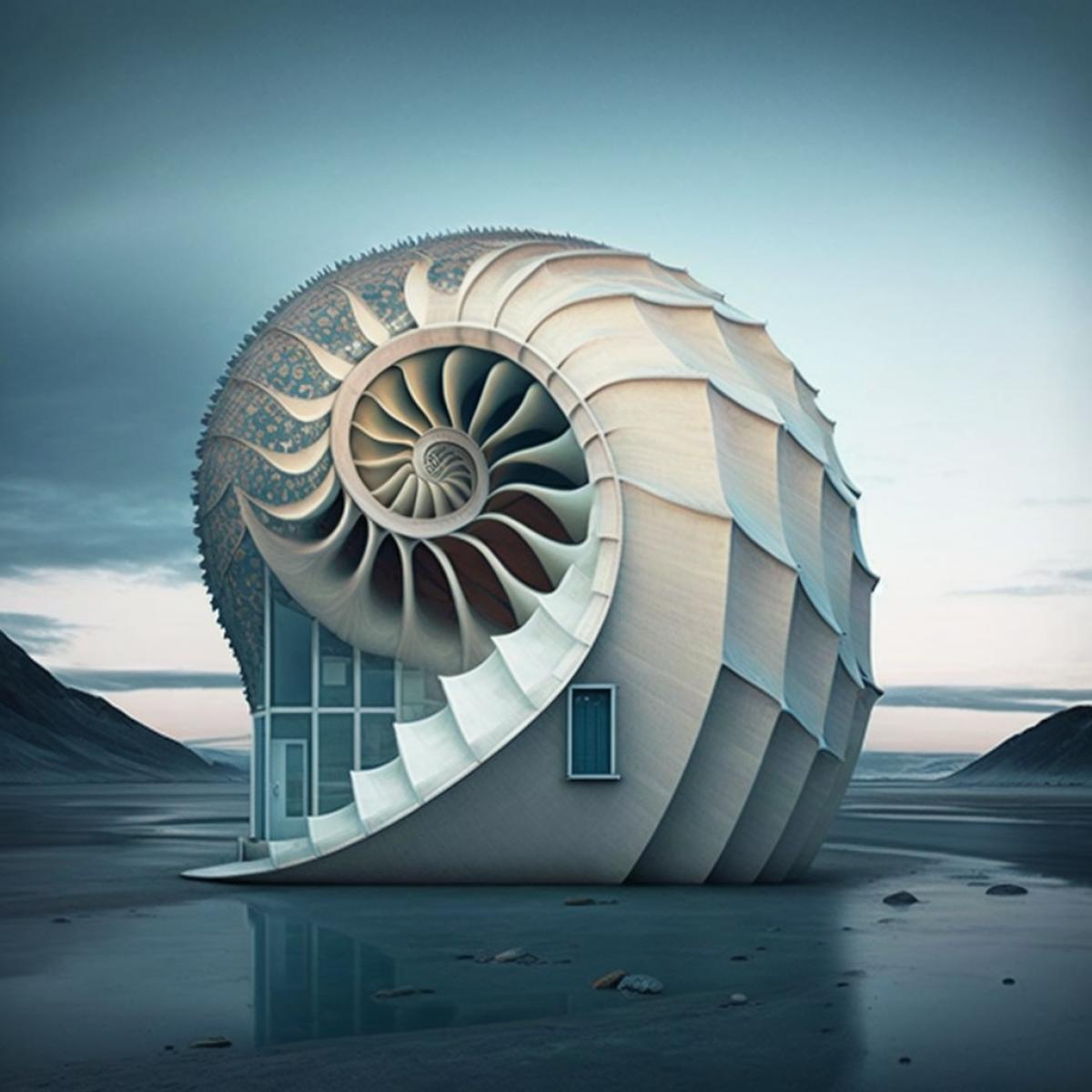 House shaped like a nautilus shell