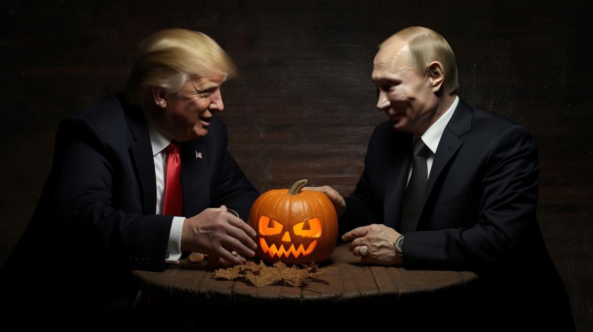 Vladimir Putin and Trump celebrate Halloween