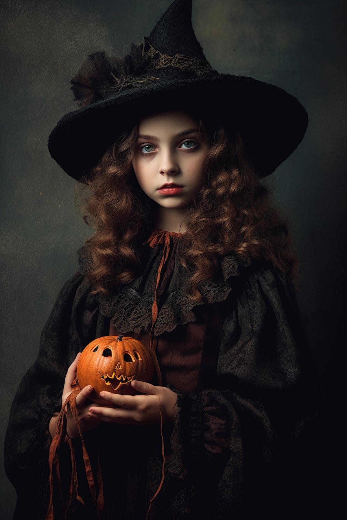 Girl in a witch costume