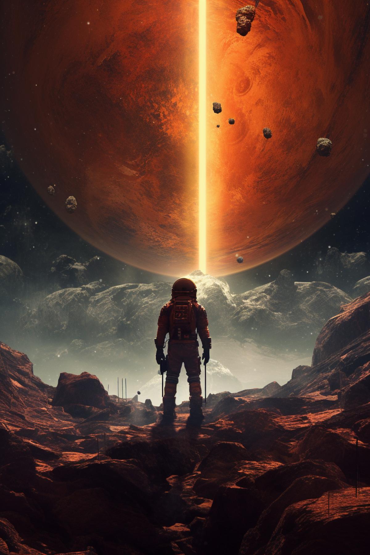 Travel into space, dark, distant land