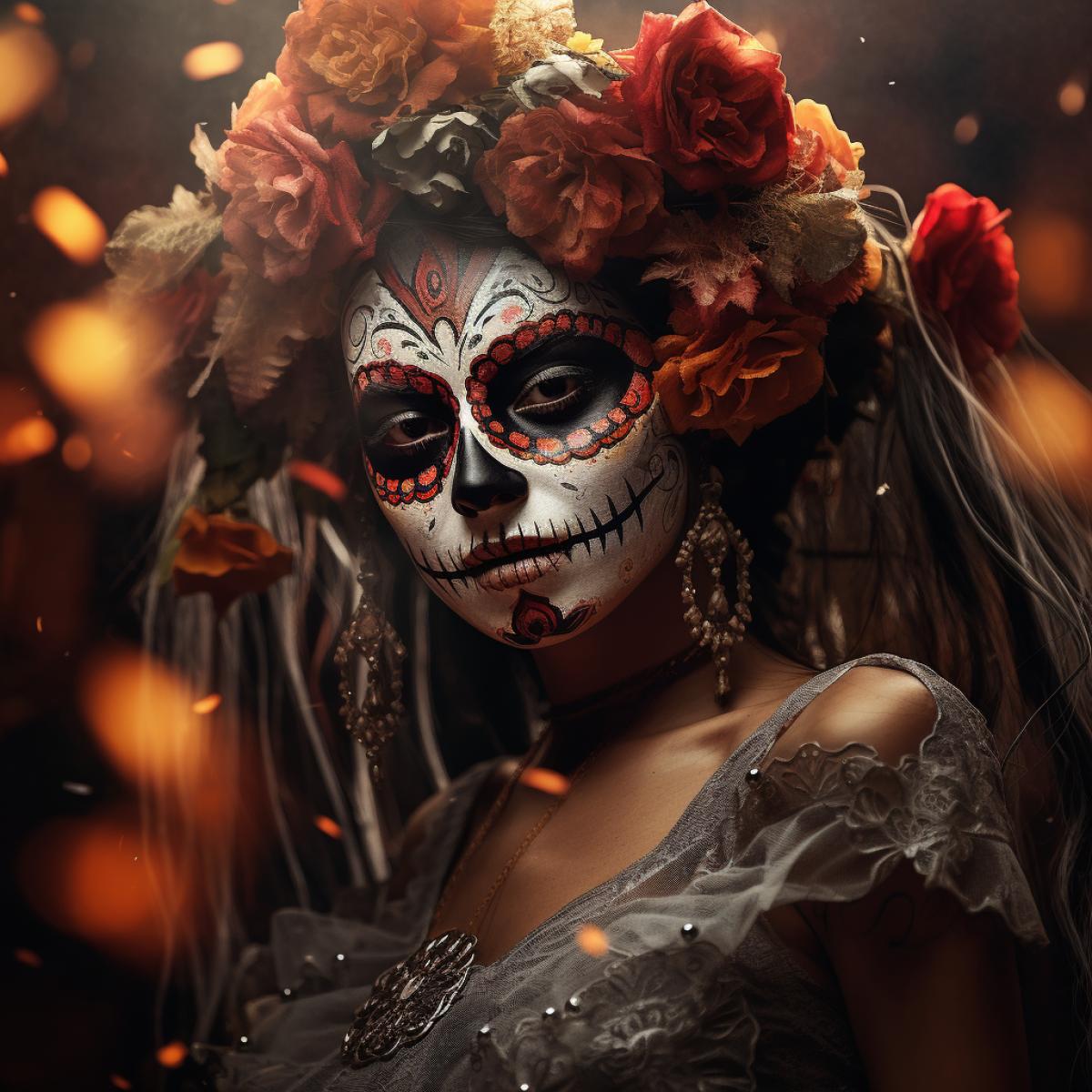 Mexican day of the dead, mystical photo, realistic