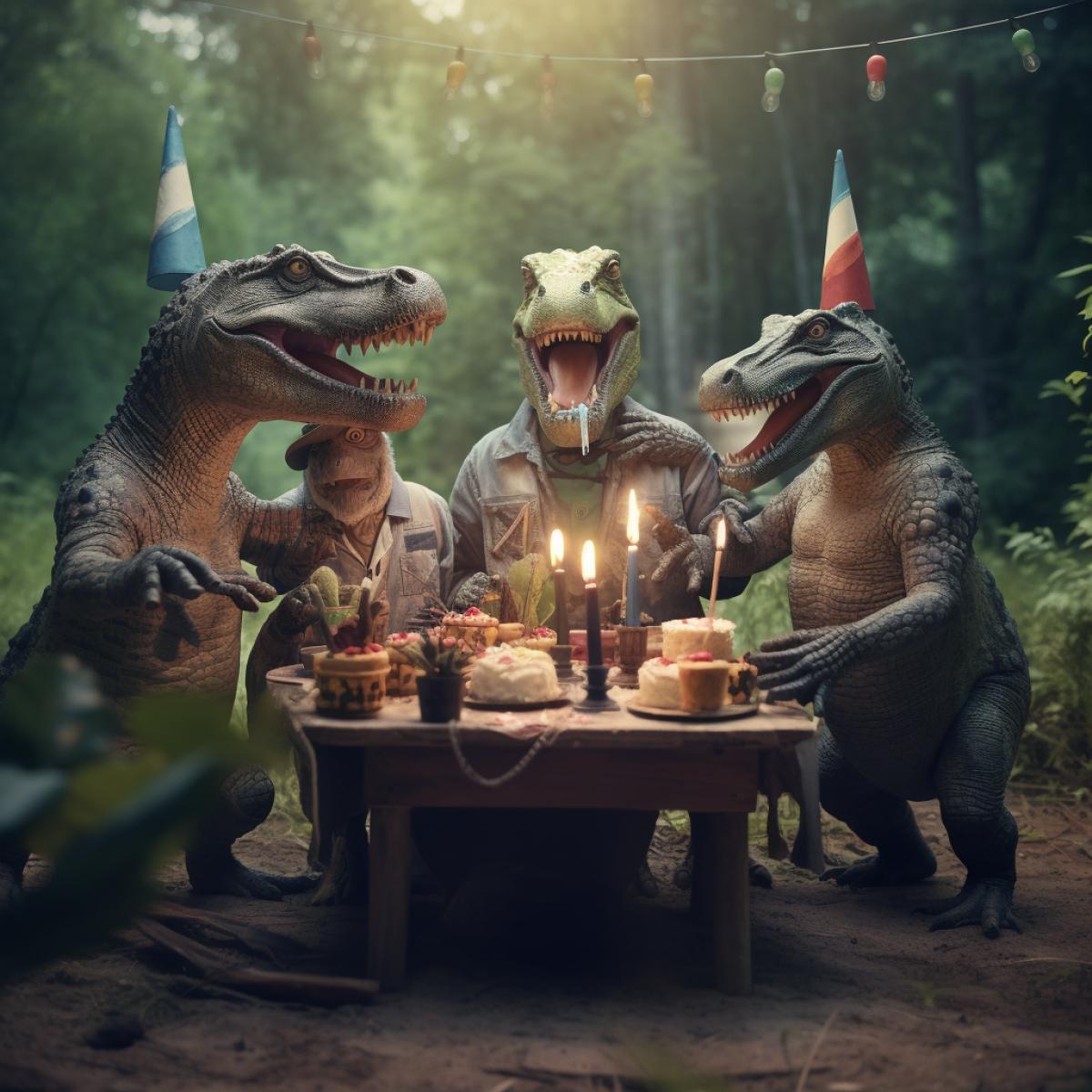 Funny Copybara celebrating his birthday with his friends in the wild, realistic photo
