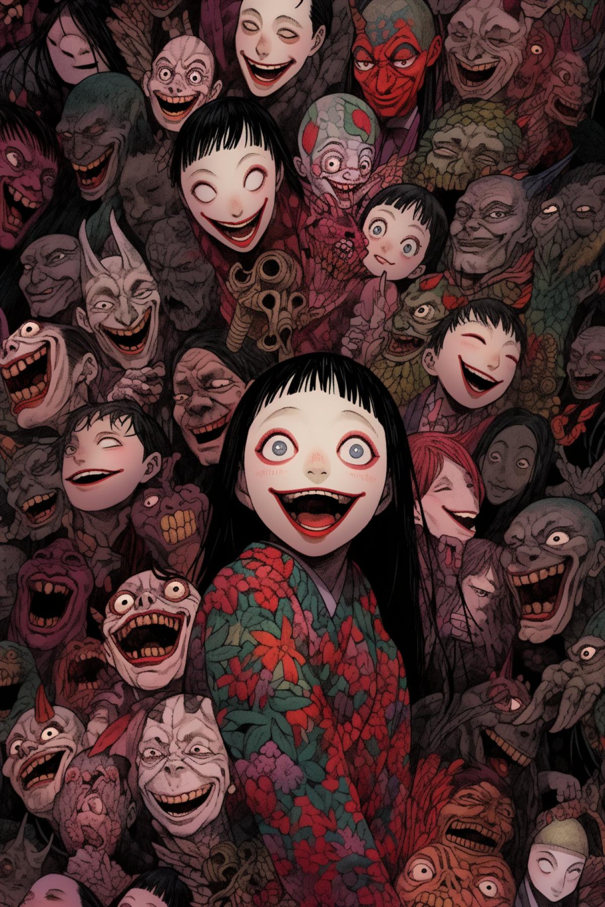 happy fun family time, with hidden horror details, by junji ito
