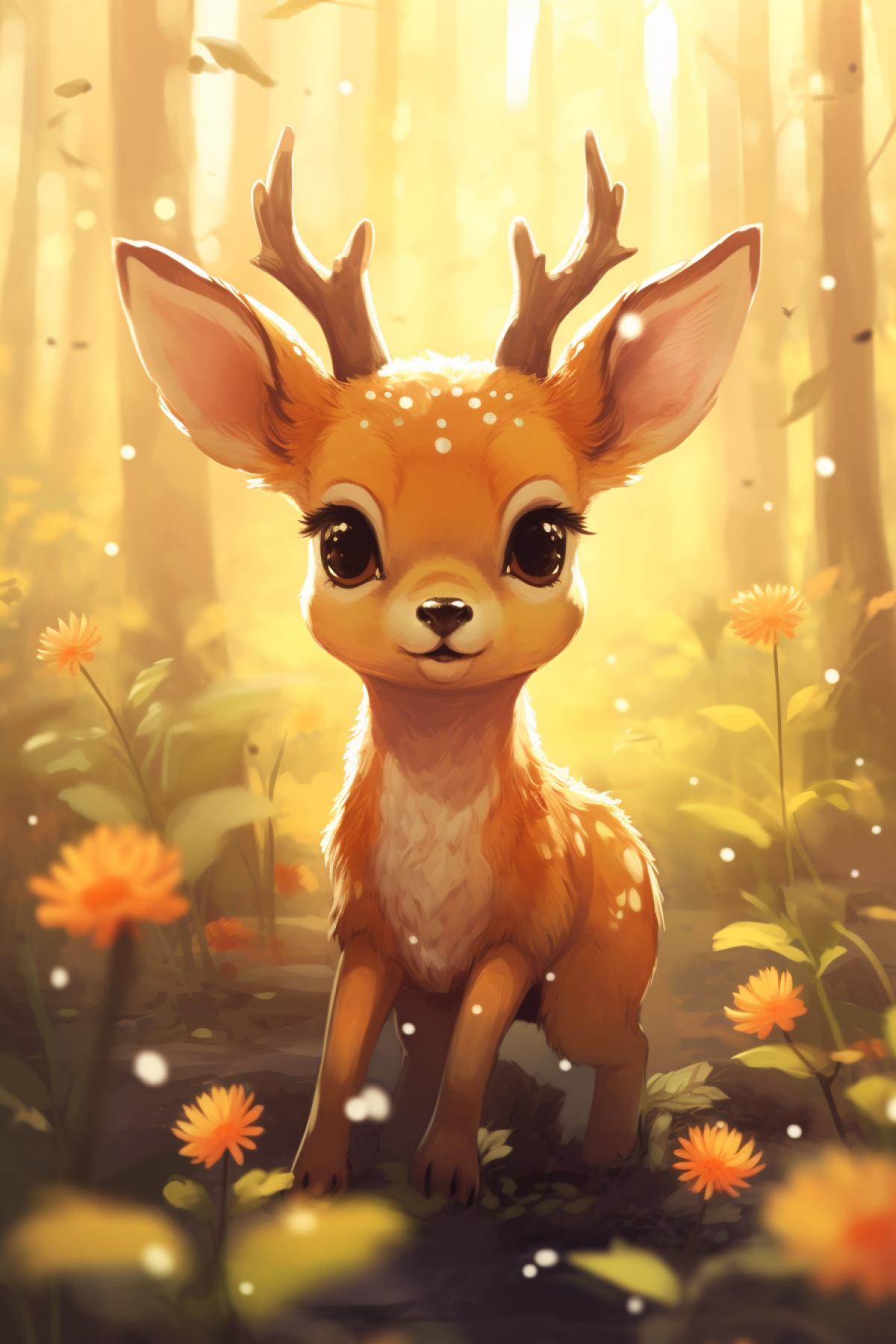 Cute anime deer