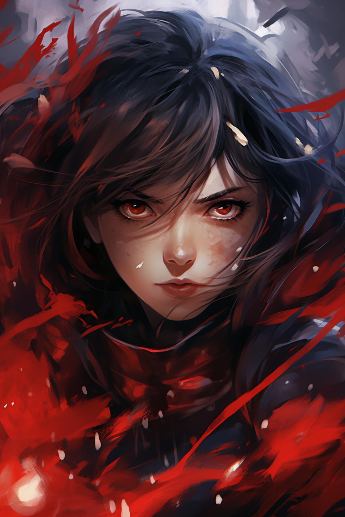 Incredibly powerful Anime Girl in Movie poster style