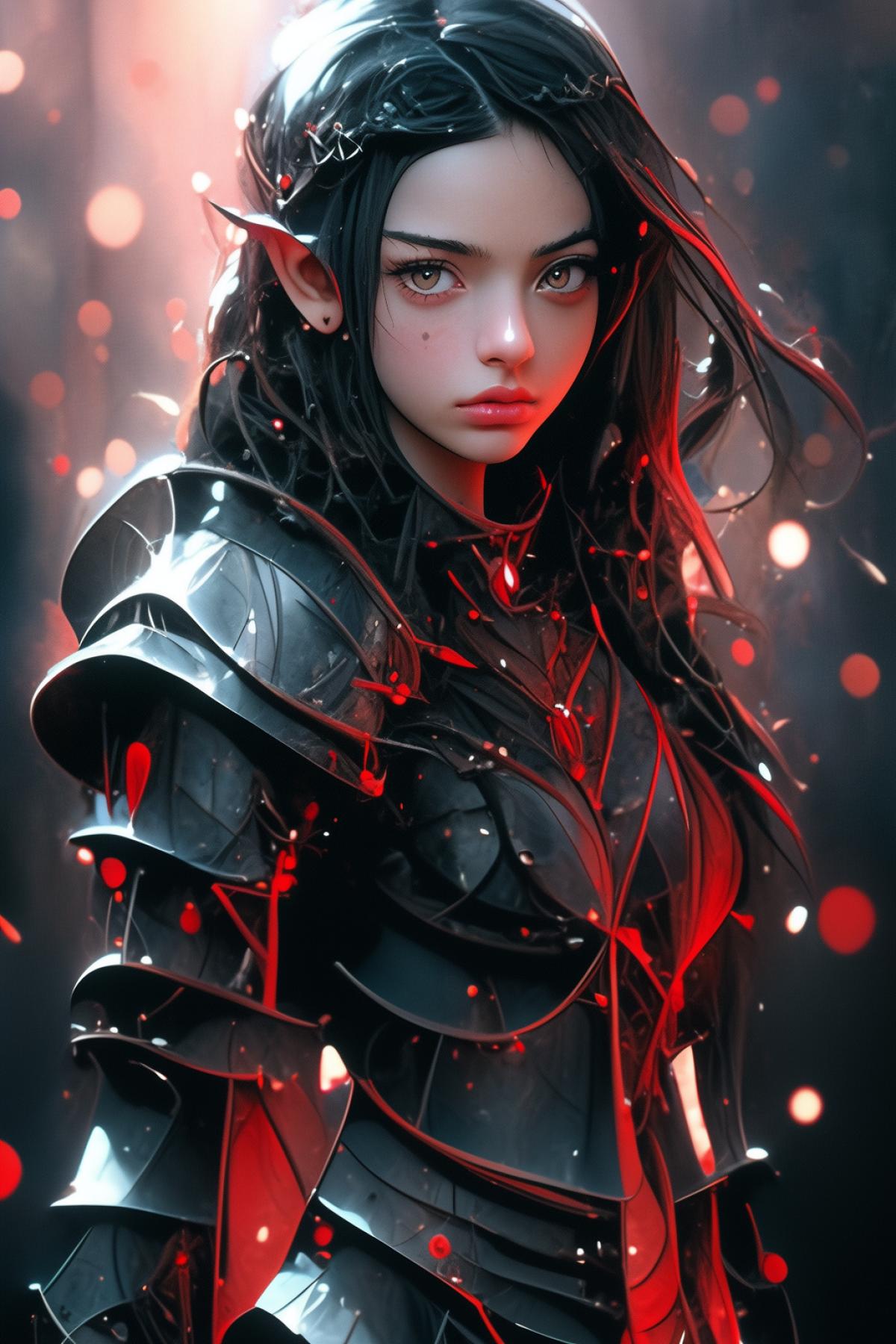 Warrior girl in latex, fairy-tale world, magic, photography