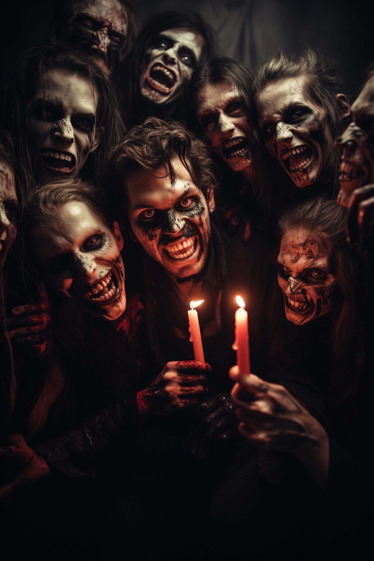 Vampires party with victims horror suspense