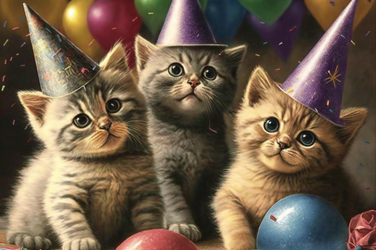 Kittens at a childrens party fun holiday