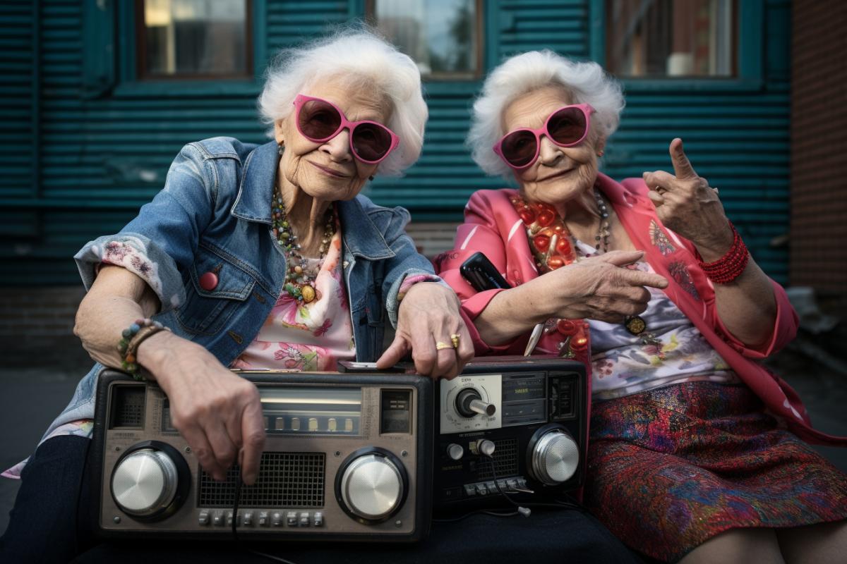 Russian grandmothers hang out on a bench at the entrance, they laugh, drinkrockettails, hold sparklers, there is a boombox on the asphalt, summer evening