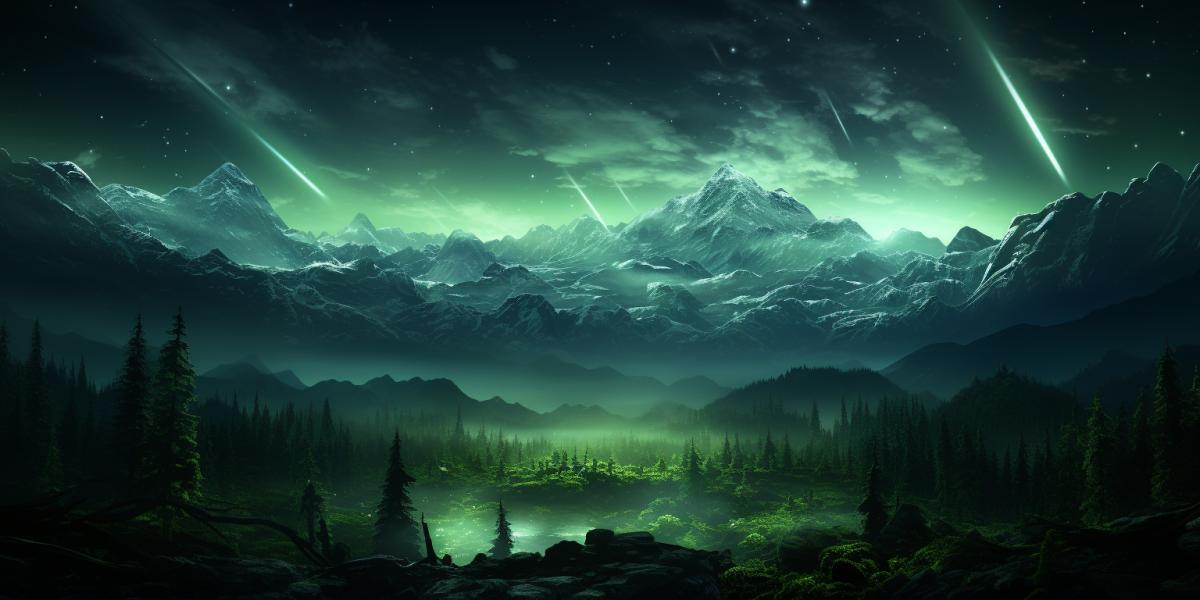 Neon Nature Tableaux, northern lights, aurora, Dancing sky lights, neon greens/purples, cold air scent, smooth snow textures, aurora ice reflection, ultra-realistic textures, vibrant yet natural color palette, minimalist aurora photography