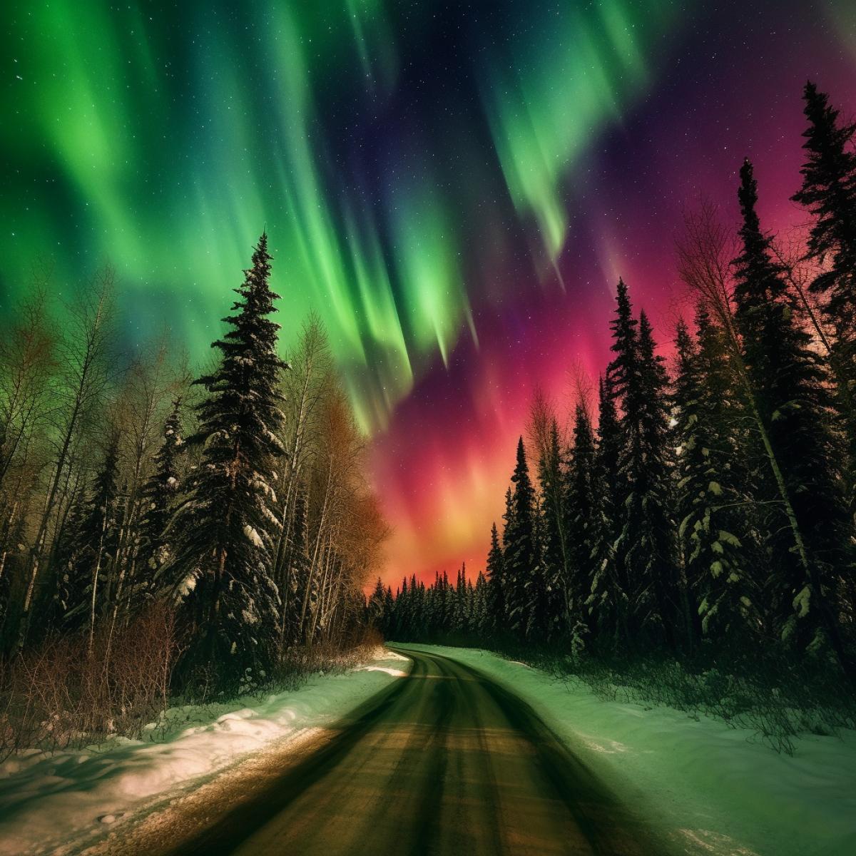 Aurora, Alaska, bright and rich colors, photography