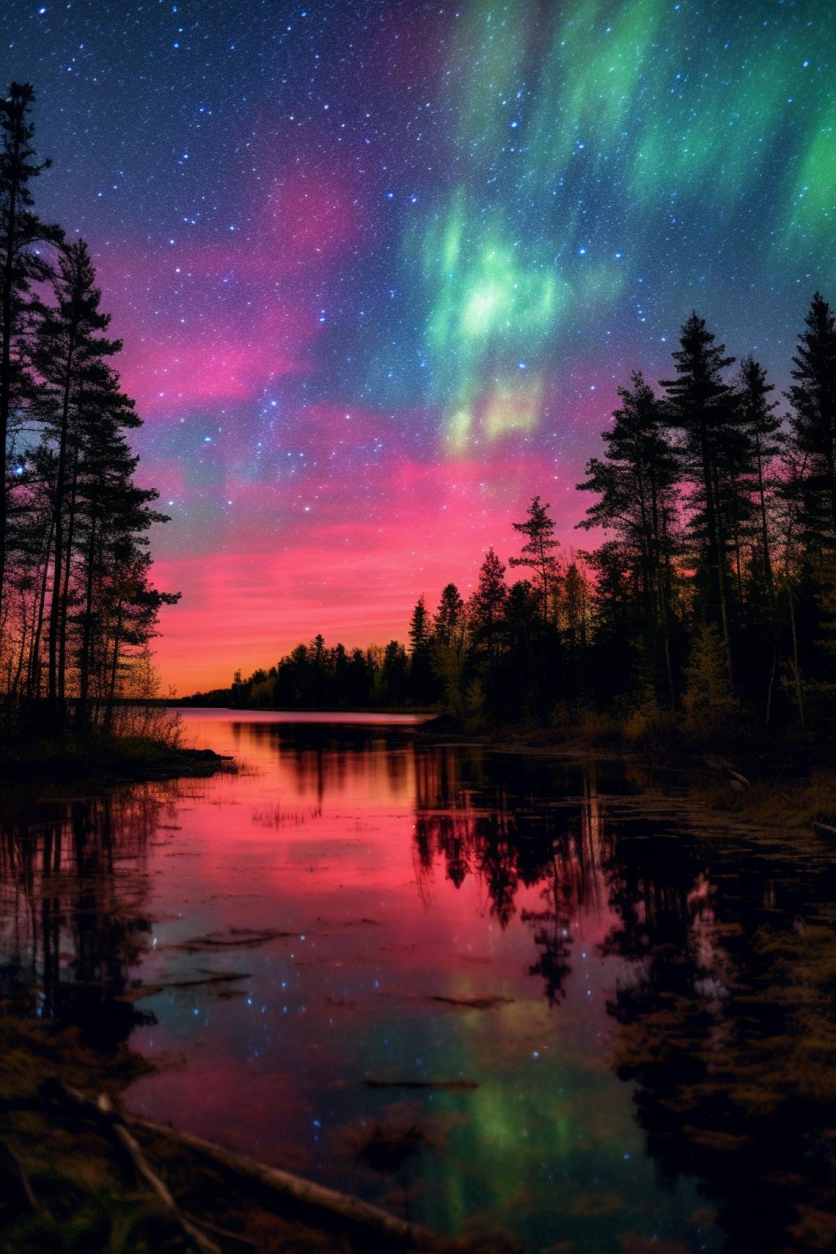 Northern lights are pink in color