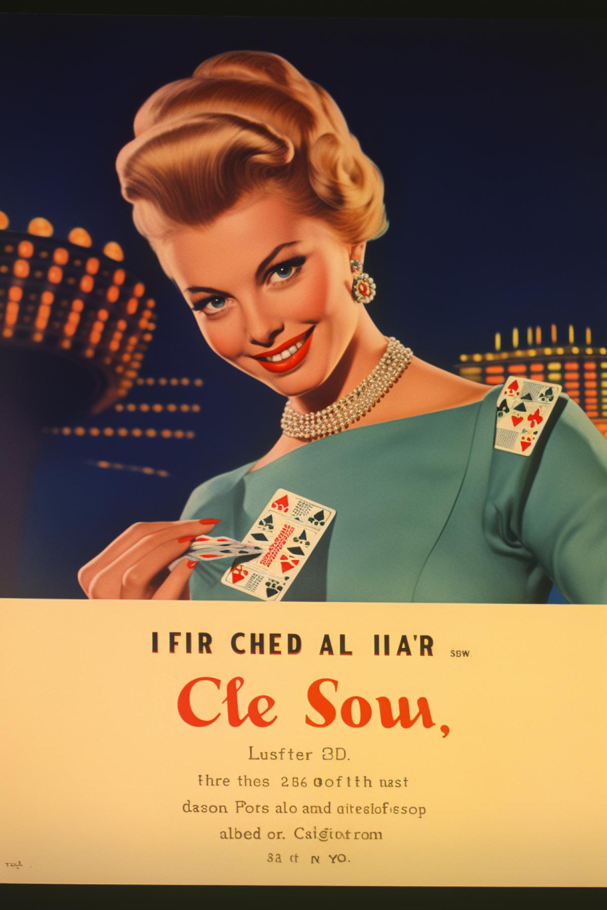 pin and up advertisement of casino in Vegas 1950s