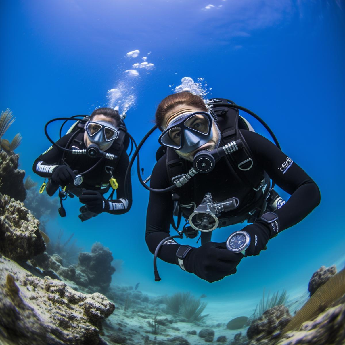 Oceanic Conservation Heroes: Professional Divers on a Mission. Visualize a group of dedicated professional divers on a mission to protect marine life and coral reefs. Armed with underwater cameras and conservation tools, these divers document the health of the ocean ecosystem, remove harmful debris, and plant coral nurseries. The dive transforms into a noble quest, highlighting the vital role of professional divers in preserving and restoring the underwater world.